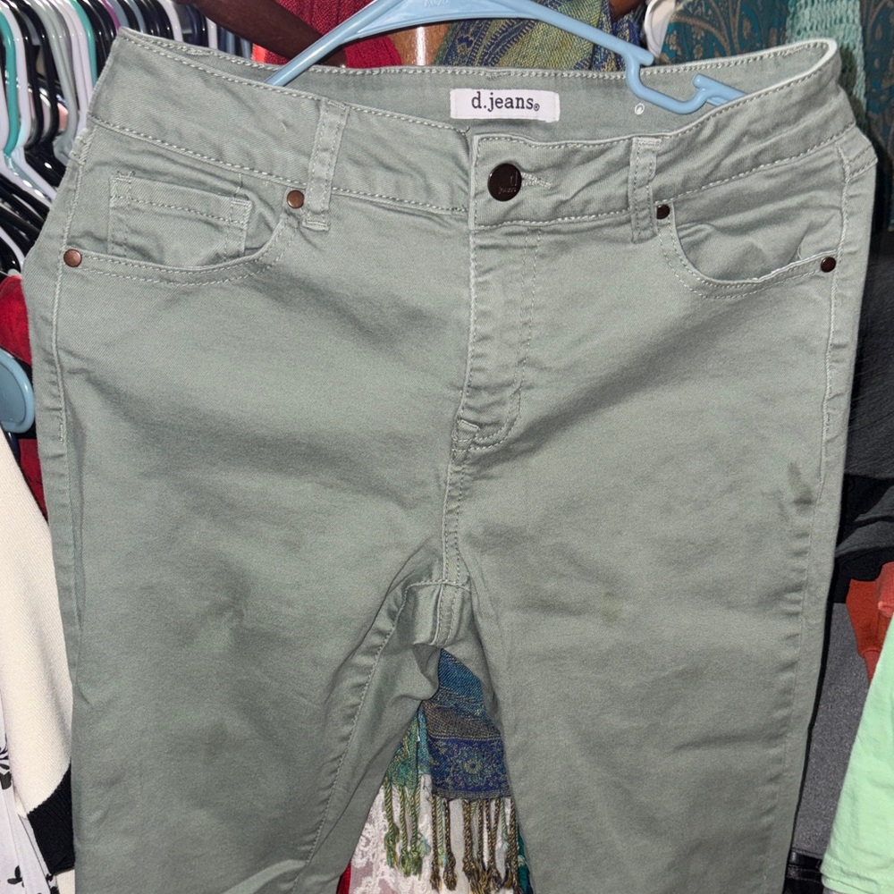 d. jeans Sage Green Mid-Rise Skinny Jeans